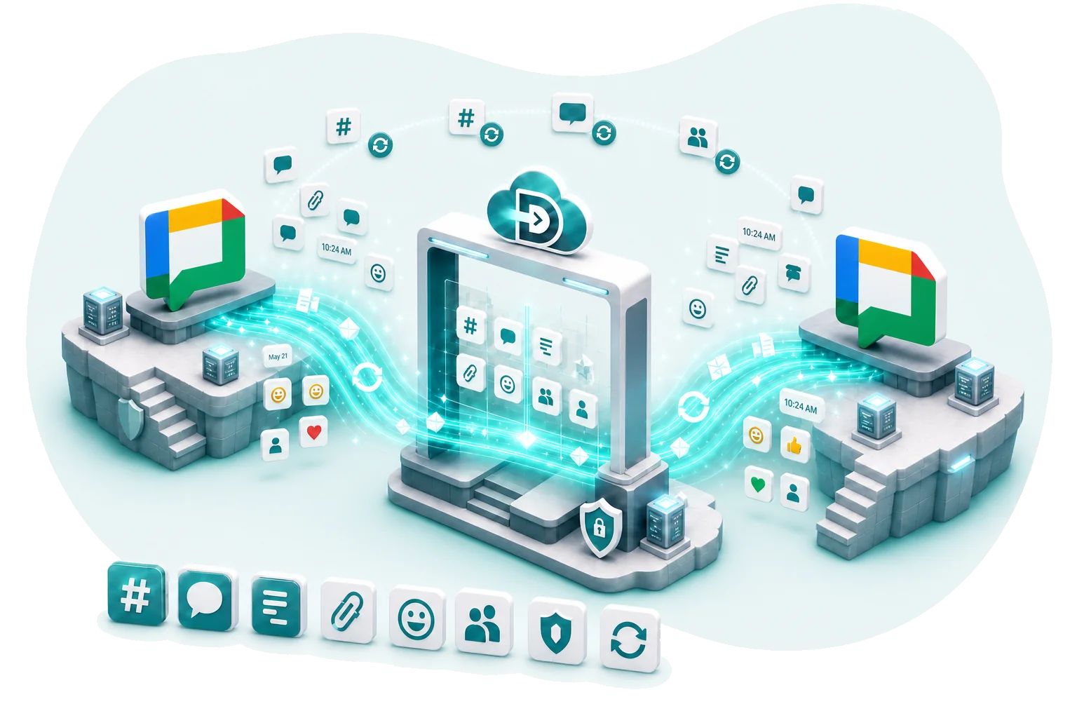 Data Relocate Google Chat to Google Chat migration — secure transfer with permissions and collaboration data