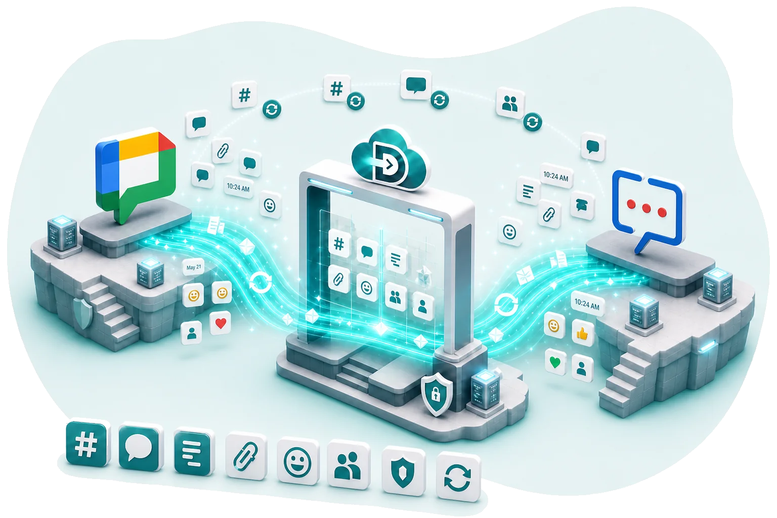 Data Relocate Google Chat to Zoho Cliq migration — secure transfer with permissions and collaboration data