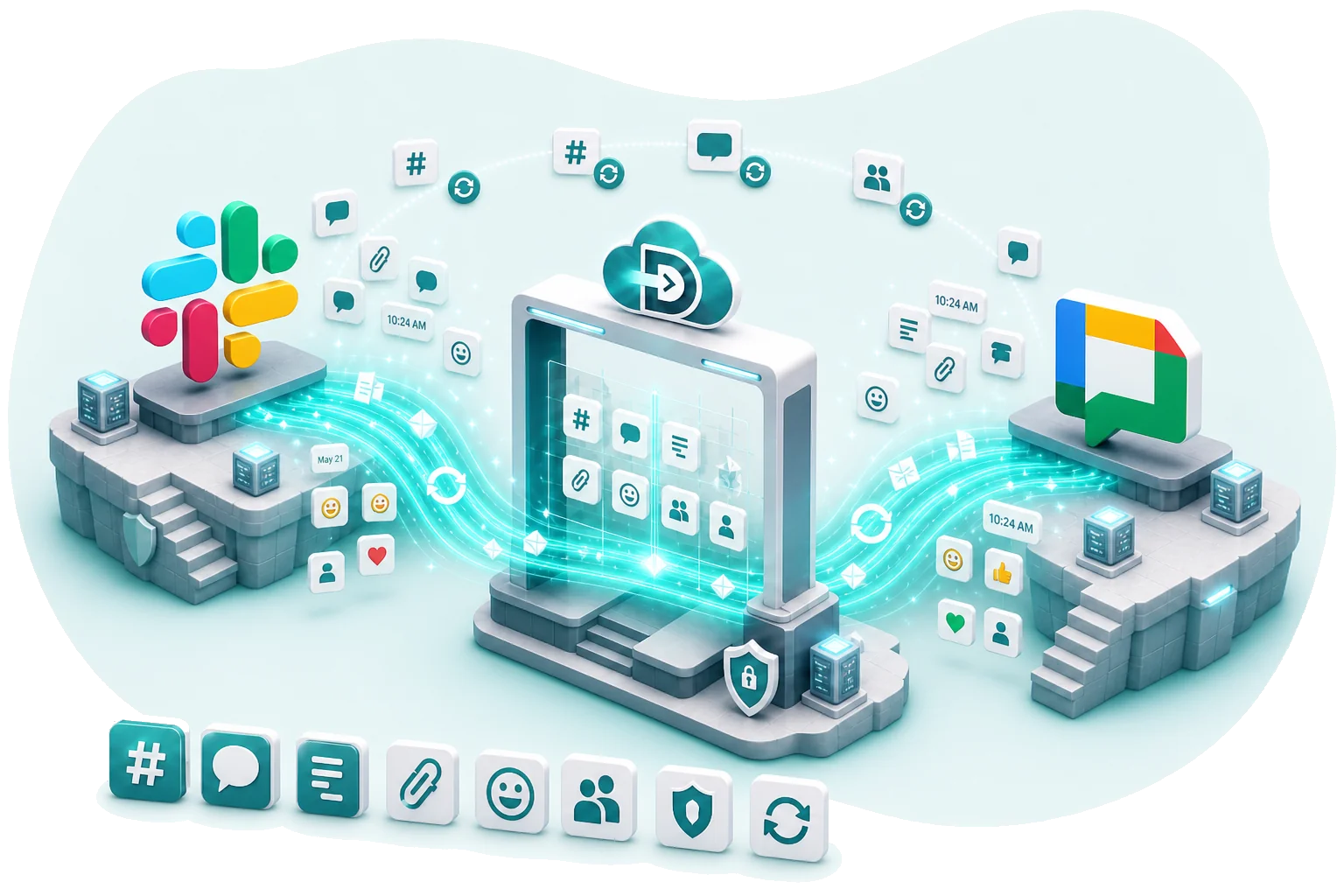 Data Relocate Slack to Google Chat migration — secure transfer with permissions and collaboration data