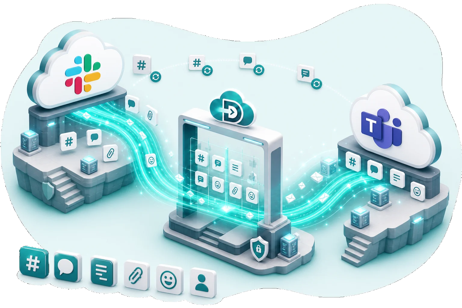 Data Relocate Slack to Microsoft Teams migration — secure transfer with permissions and collaboration data
