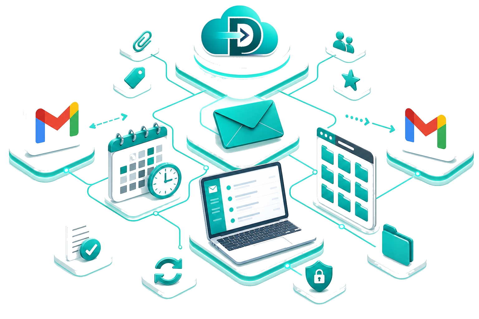 Data Relocate Gmail to Gmail migration — secure transfer with permissions and collaboration data