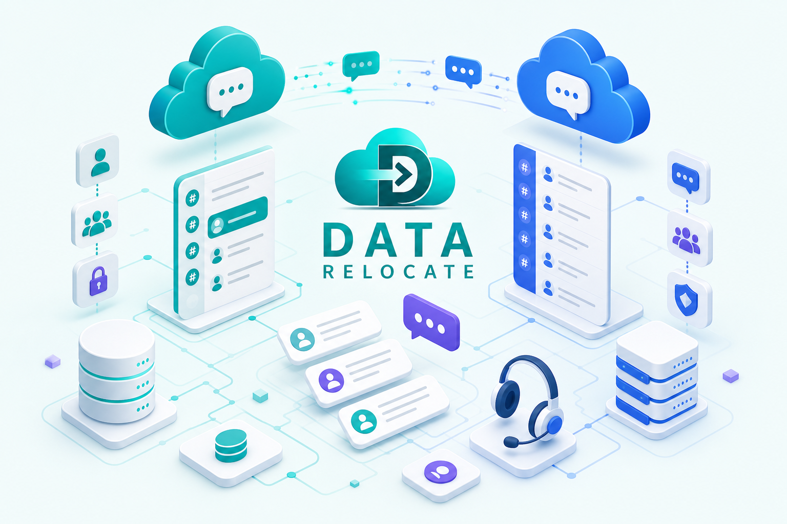 Data Relocate chat migration with conversations moving between clouds